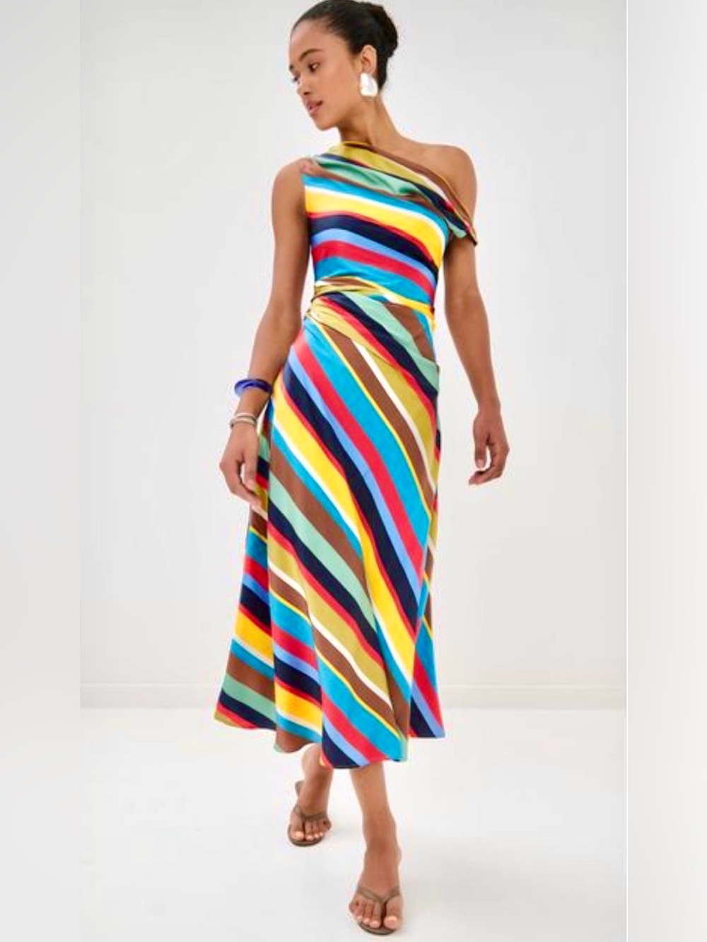 NWT Staud Phare Silk Maxi Dress Market Stripe 🌟Very Rare🌟 - Picture 4 of 16